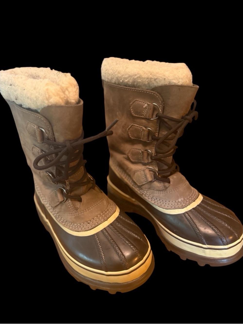 Sorel Caribou waterproof winter boots in brown leather W Size 8